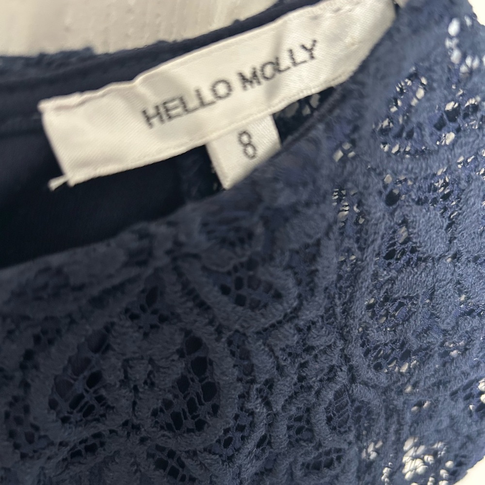 Hello Molly Midnight Blue Lace Mini Dress - Picture 5 of 5